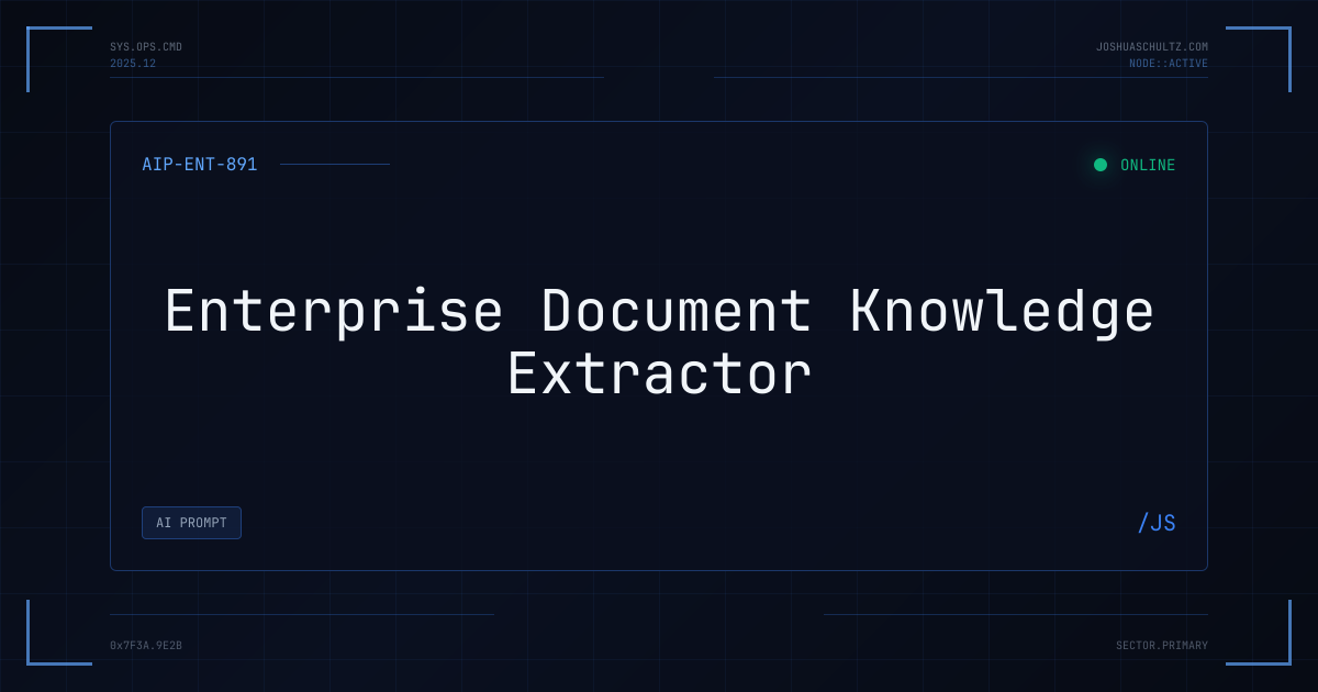Enterprise Document Knowledge Extractor | Joshua Schultz